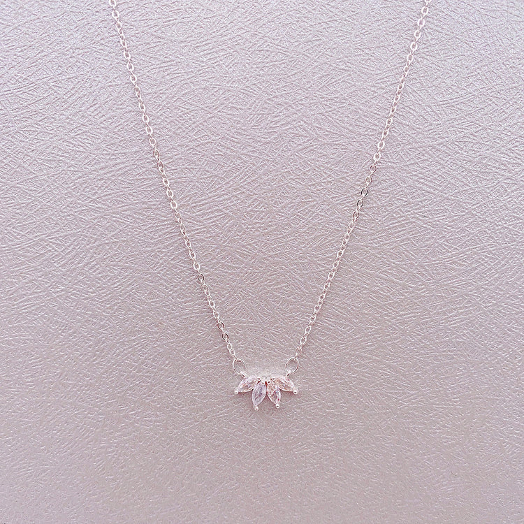 Women Girls Lotus Flower Pendant Necklace