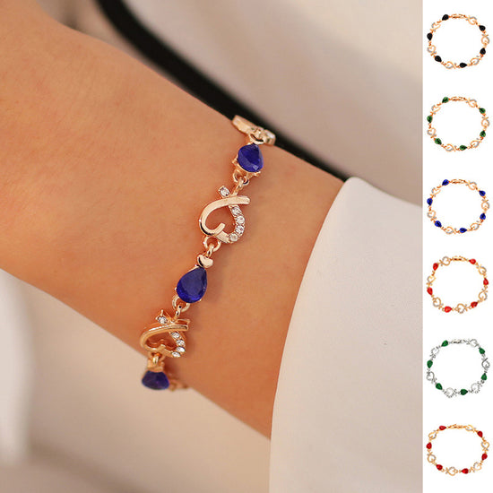 Heart-Shaped Rhinestone Love Bracelet – Perfect Valentine&