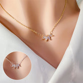 Women Girls Lotus Flower Pendant Necklace 