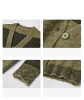 Slim Green Plaid Contrast Knit Women