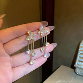Fashion Jewelry Shiny Butterfly Rhinestone Drop Dangle Earrings 