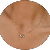 Women Girls Lotus Flower Pendant Necklace 