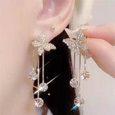 Fashion Jewelry Shiny Butterfly Rhinestone Drop Dangle Earrings 