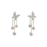 Fashion Jewelry Shiny Butterfly Rhinestone Drop Dangle Earrings 