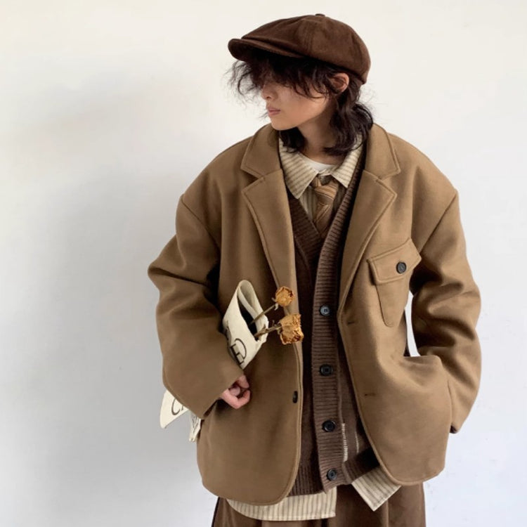 Women College Style Loose Trendy Casual Jacket