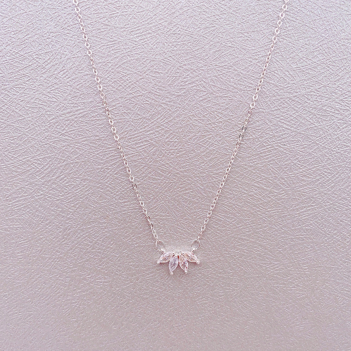 Women Girls Lotus Flower Pendant Necklace 