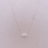 Women Girls Lotus Flower Pendant Necklace 
