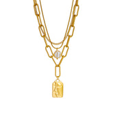 fashion jewelry layered face portrait chain choker necklace