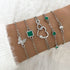 bohemian 5pc green crystal bracelets jewelry set