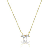 Women Girls Lotus Flower Pendant Necklace 