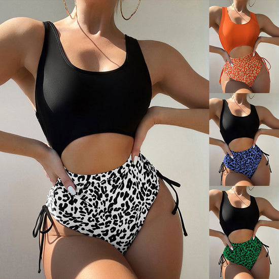 Trendy Leopard-Print One-Piece Swimsuit for Women – Chic & Comfortable Swimwear