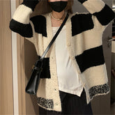 Slim Green Plaid Contrast Knit Women