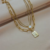 fashion jewelry layered face portrait chain choker necklace