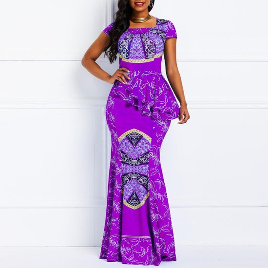Chic European & American Digital Print Dress