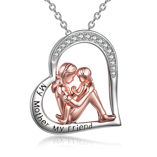Mother Daughter Sterling Silver Necklace | My Mother My Friend Gift